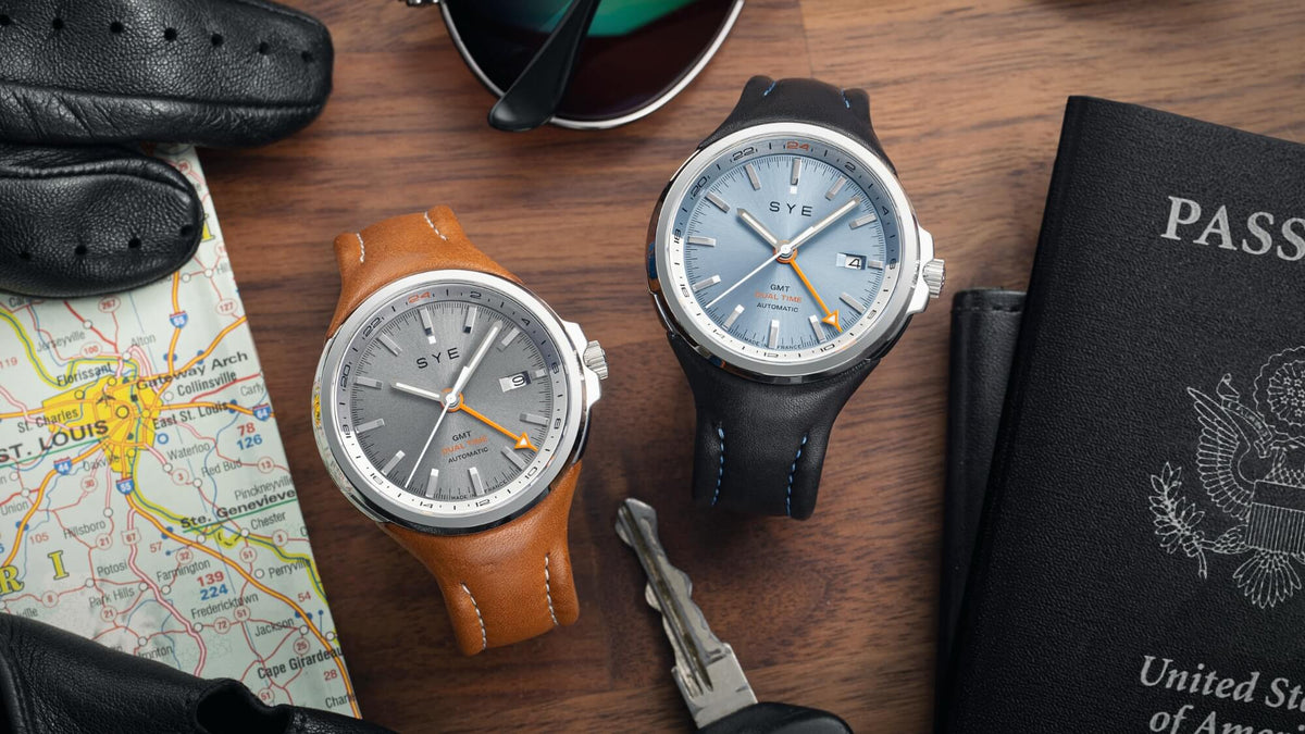 Montre automatique SYE ADN mecanique fond sombre bracelet cuir