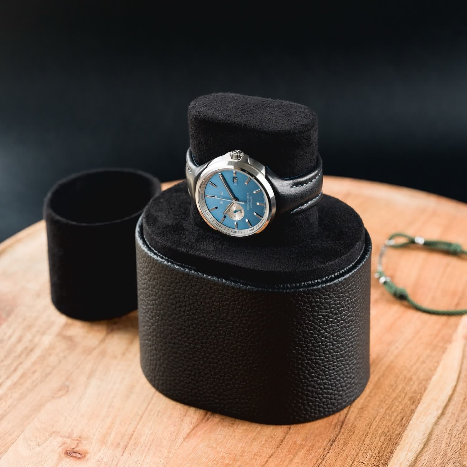 Boîte à montres - 1 montre - Étui et présentoir en cuir 2-en-1 pour montres