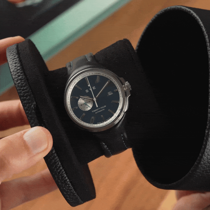 Boîte à montres - 1 montre - Étui et présentoir en cuir 2-en-1 pour montres
