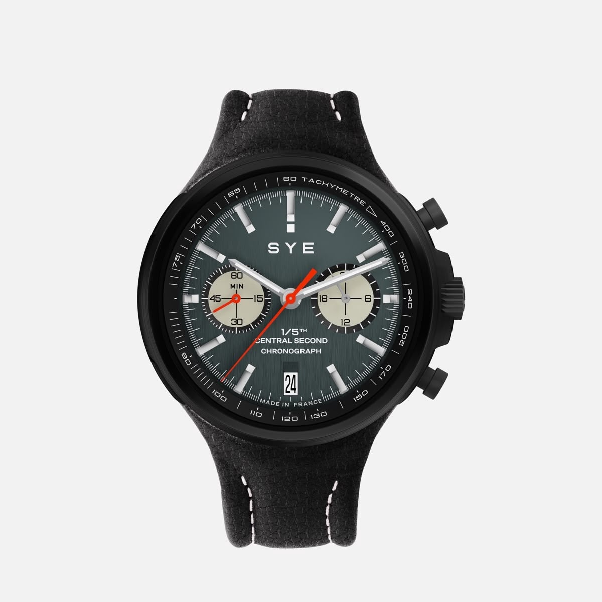 Chronograph [CUT 7] steel watch in black DLC