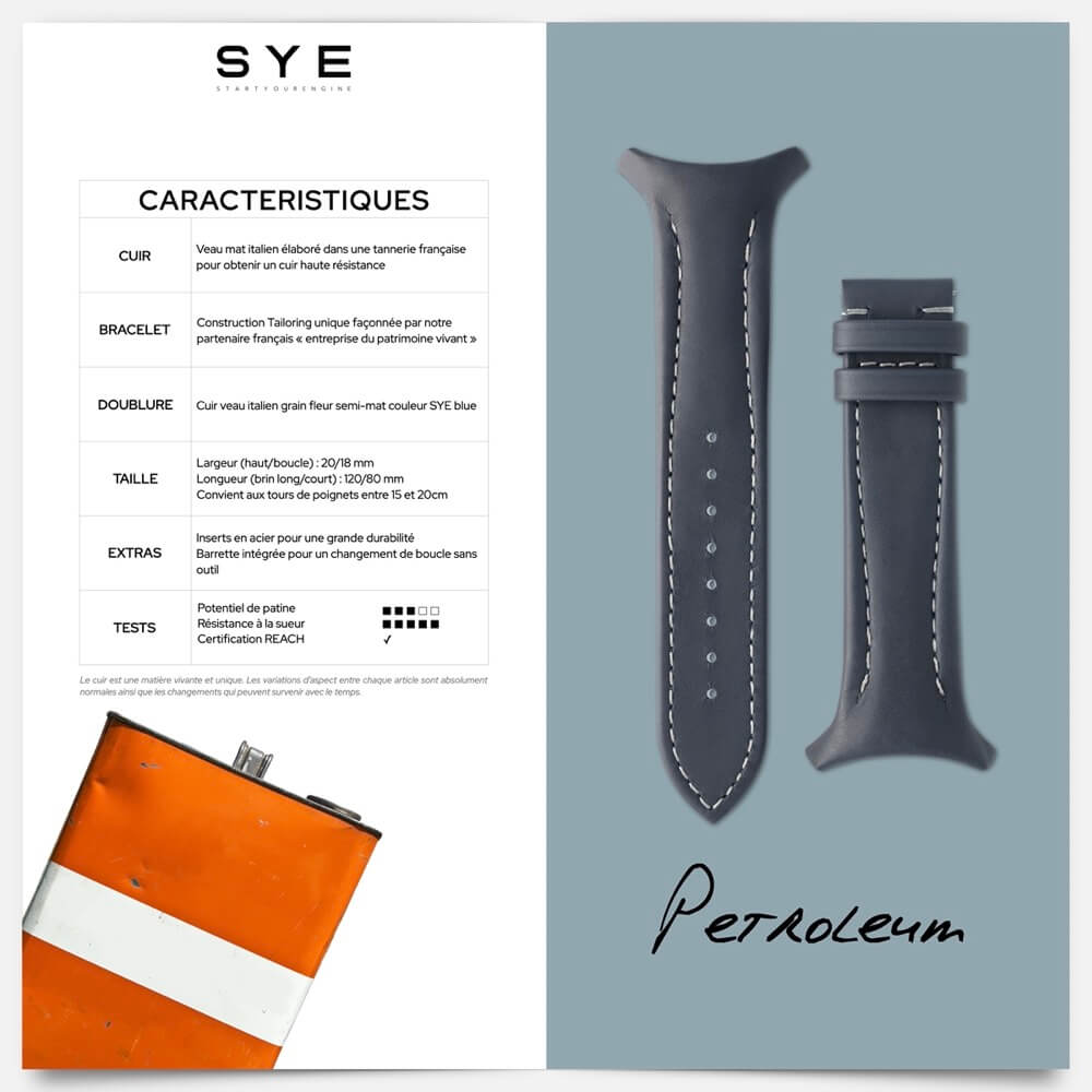 Fastback Premium strap [Petroleum]-[variant_title]-sye-start-your-engine-watches-montres