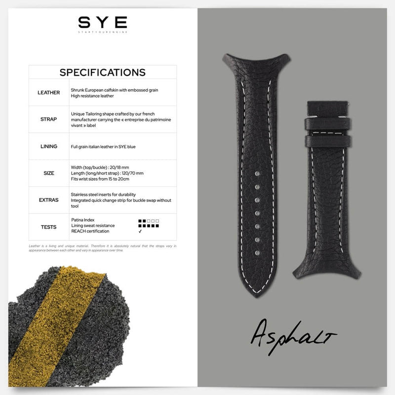 Fastback Premium strap [Asphalt]-[variant_title]-sye-start-your-engine-watches-montres