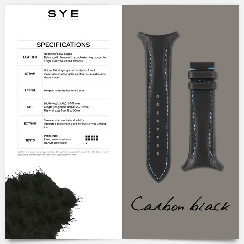 Fastback Premium strap [Carbon black]-[variant_title]-sye-start-your-engine-watches-montres