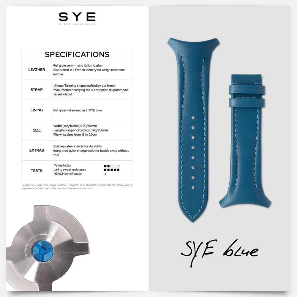 Fastback Premium bracelet [SYE blue]-[variant_title]-sye-start-your-engine-watches-montres