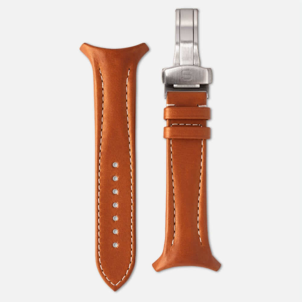 Fastback Premium strap [Whiskey]-Strap + folding clasp-sye-start-your-engine-watches-montres